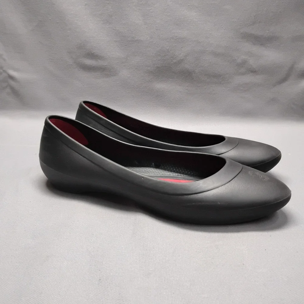 Crocs Womens Sienna Flat Black Comfort Ballet Shoes Size 8